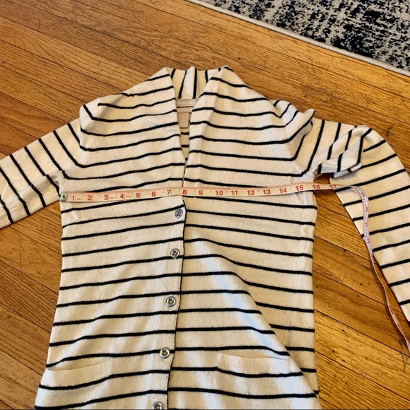 Small TALL Black & Ivory Cashmere Blend Cardigan - Picture 9 of 11